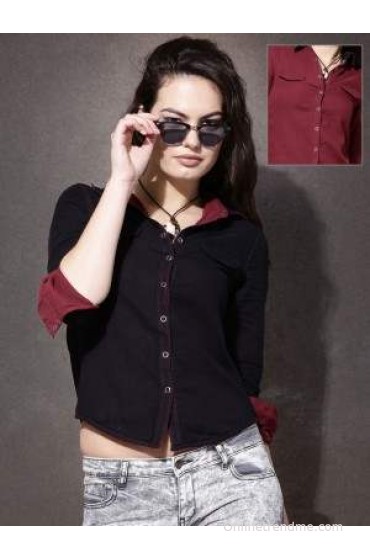 Roadster Women's Solid Casual Reversible Shirt